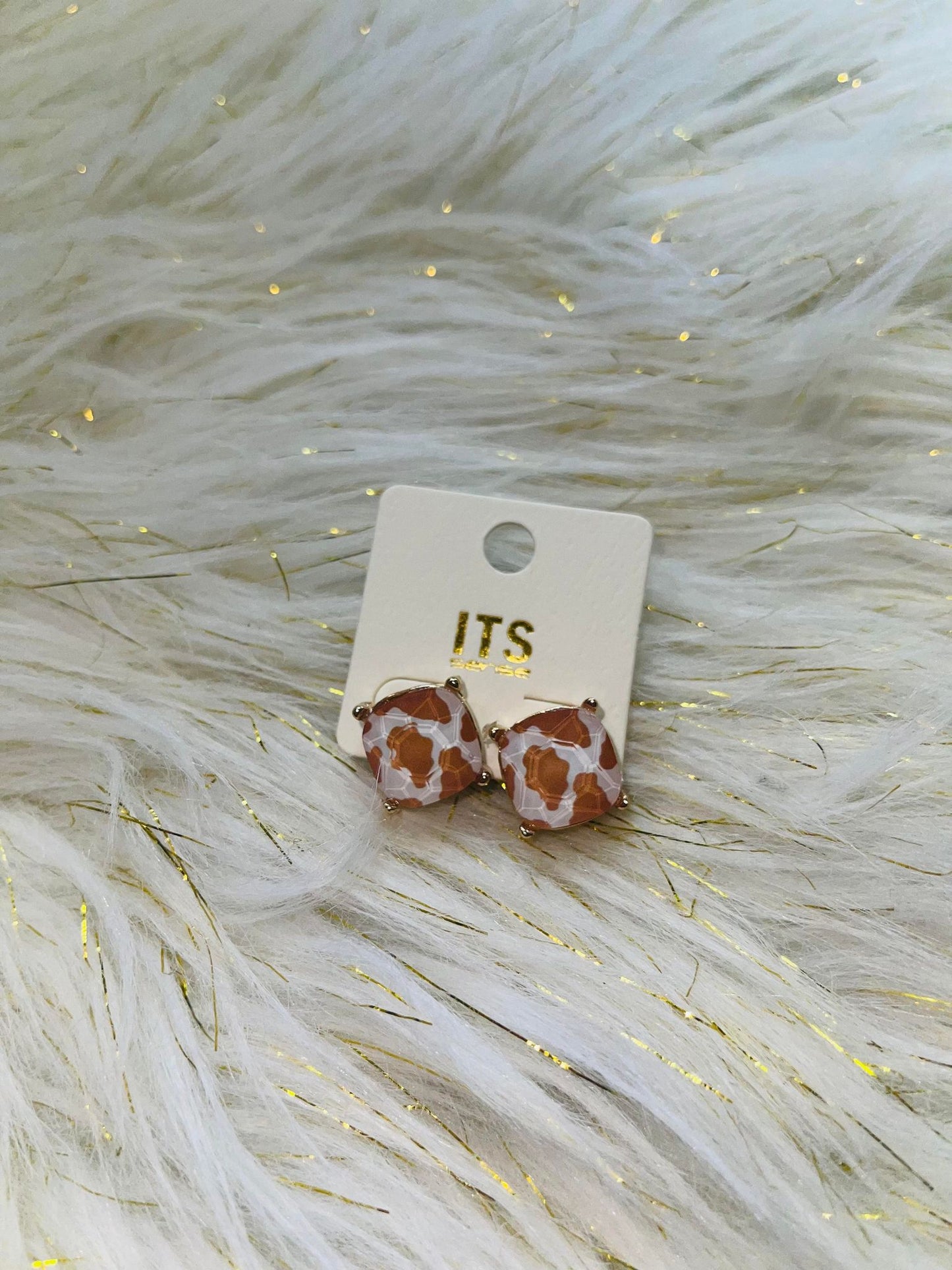 Risk More - Cow Print Studs